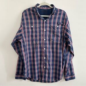 Columbia Mens Super Crystal Springs Long Sleeve Shirt in Blue Plaid size Medium